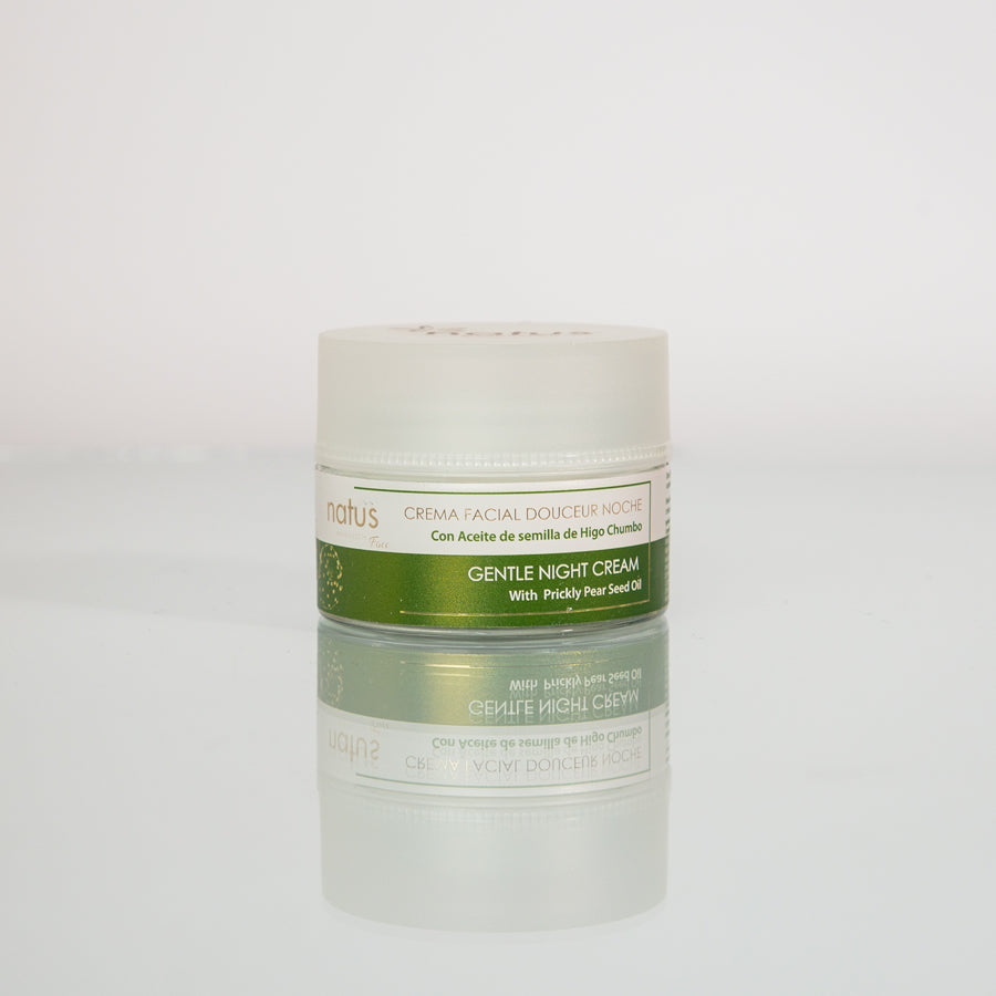 Gentle facial night cream with prickly pear seed oil