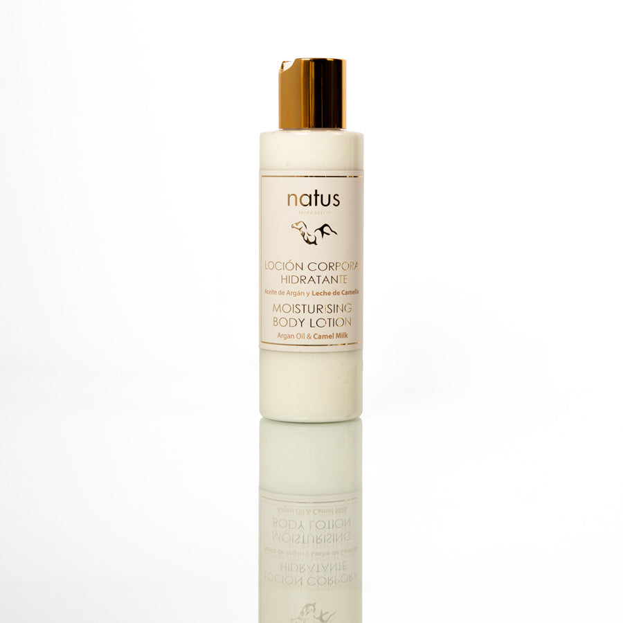 Loción corporal hidratante con aceite de Argán y leche de Camella
