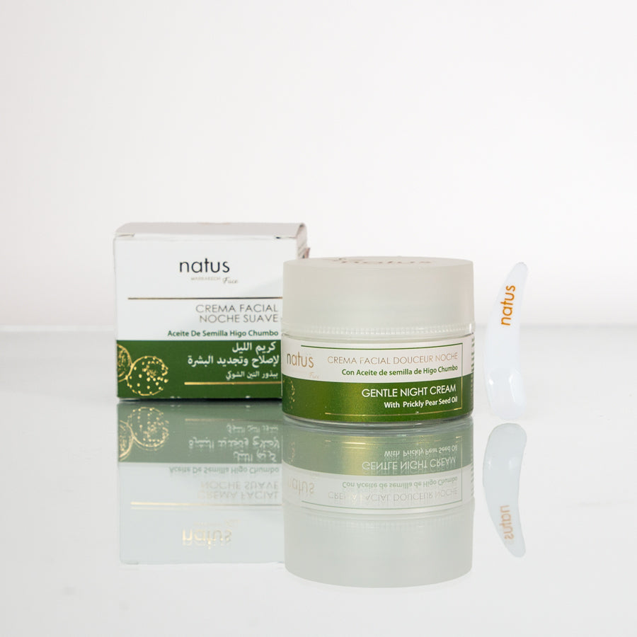 Crema suave facial de noche con aceite de semilla de higo chumbo