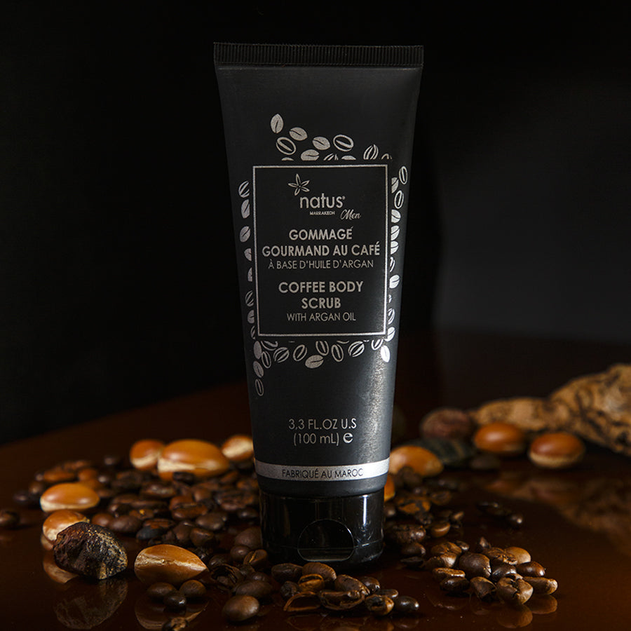 Gourmet coffee scrub based on argan oil