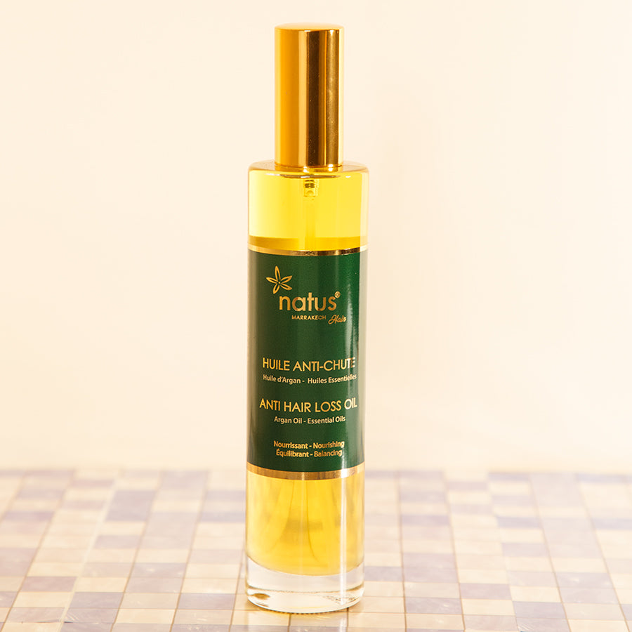 Hair loss oil with Argan oil and essential oils