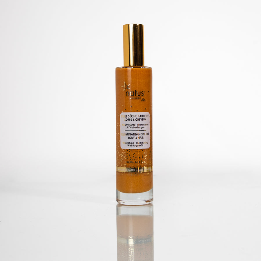 Aceite seco glitter con aceite de Argán