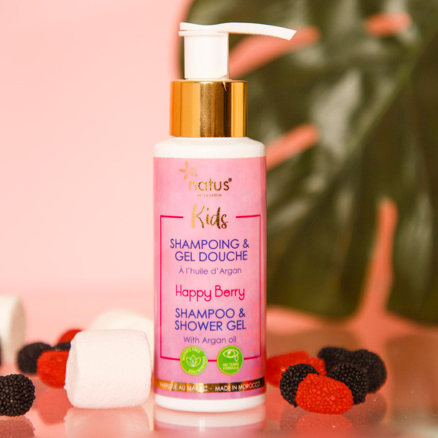 Body and hair shower gel with Happy Berry Argan oil