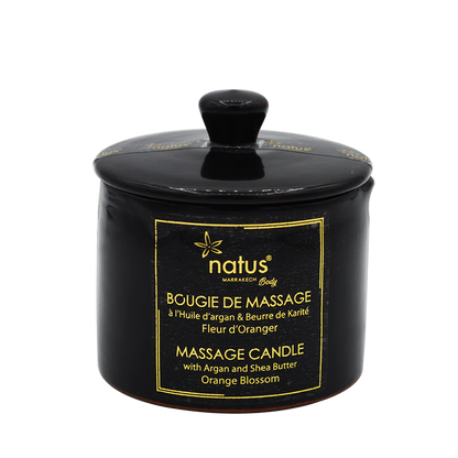 Massage candle with shea butter and orange blossom.